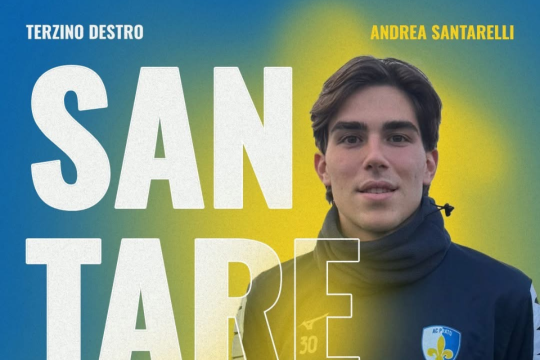 Il terzino classe 2007 Santarelli passa al Prato in prestito