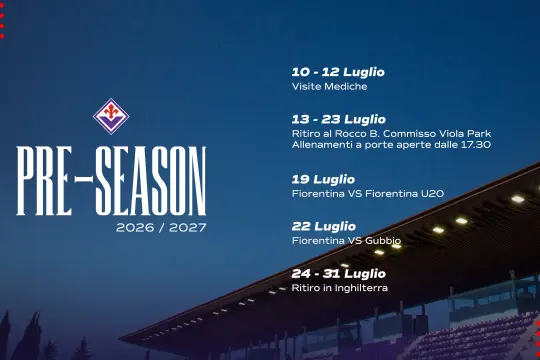 Fiorentina, definito il programma del precampionato: tutte le tappe verso la nuova stagione