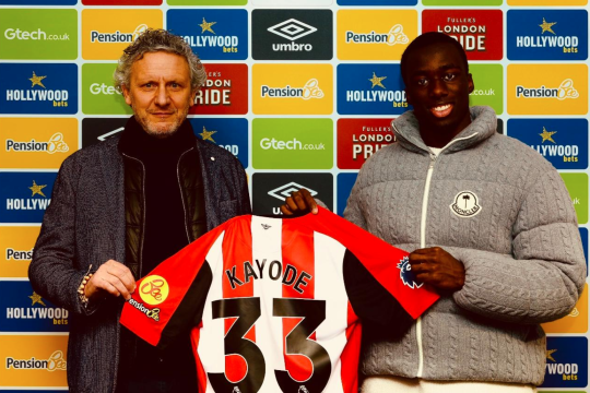 Ex viola, rinnovo fino al 2032 con il Brentford per Kayode