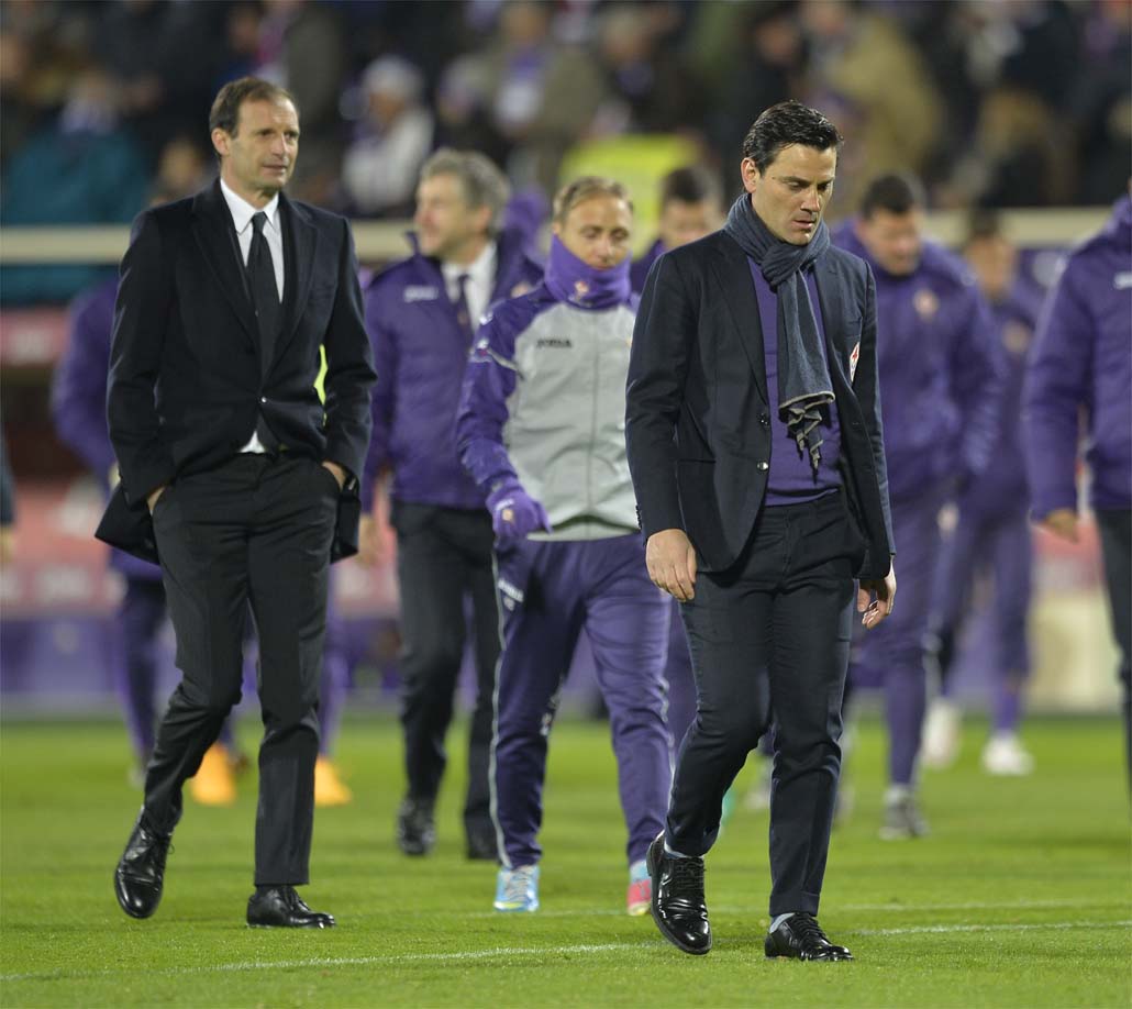 Allegri vs Fio e Montella, precedenti incrociati: pochi sorrisi con la Juve per l’aeroplanino