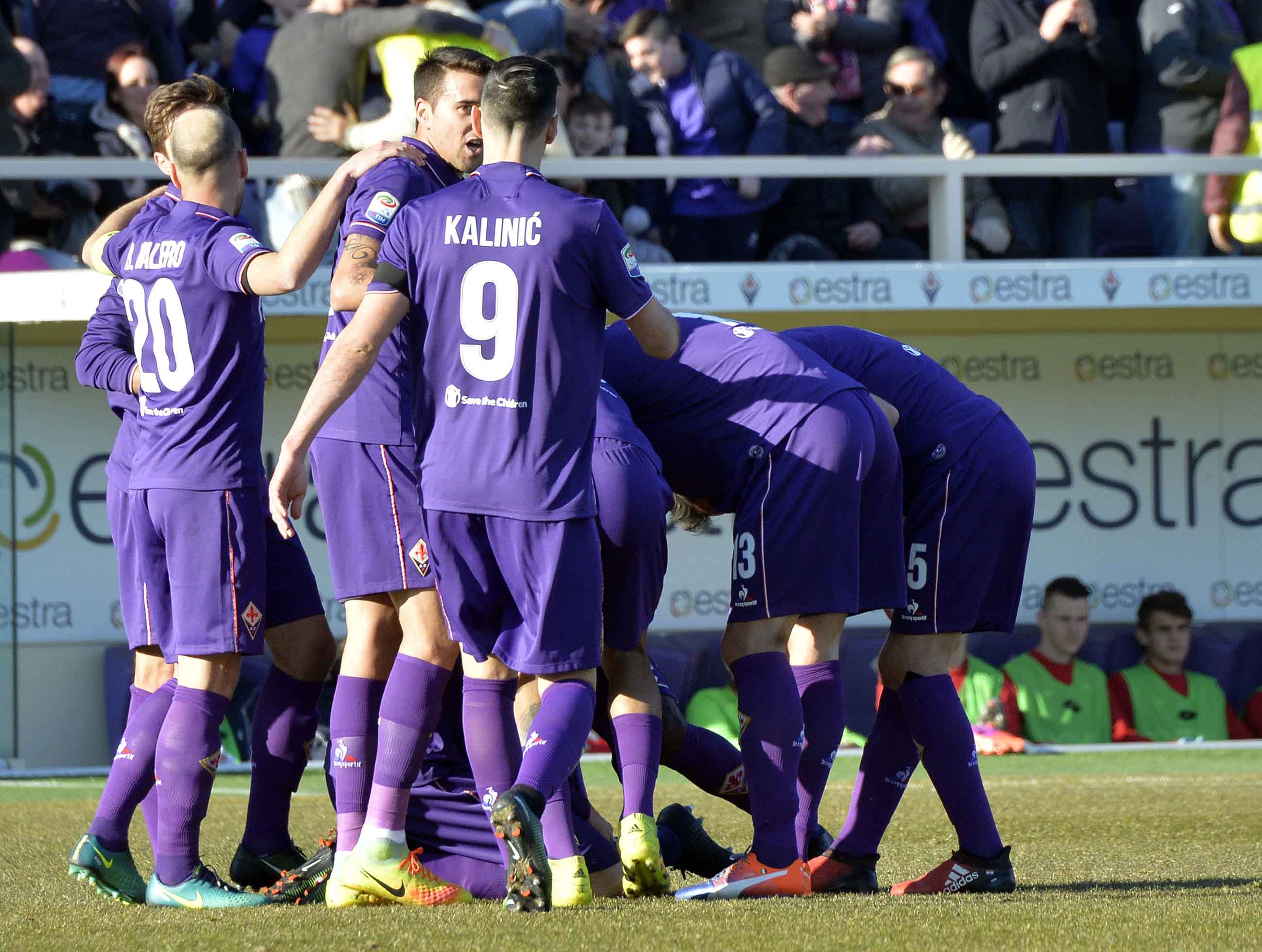 FIORENTINA-GENOA 29-01-2017. ESULTANZA DI JOSIP ILICIC. GALASSI SILVANO