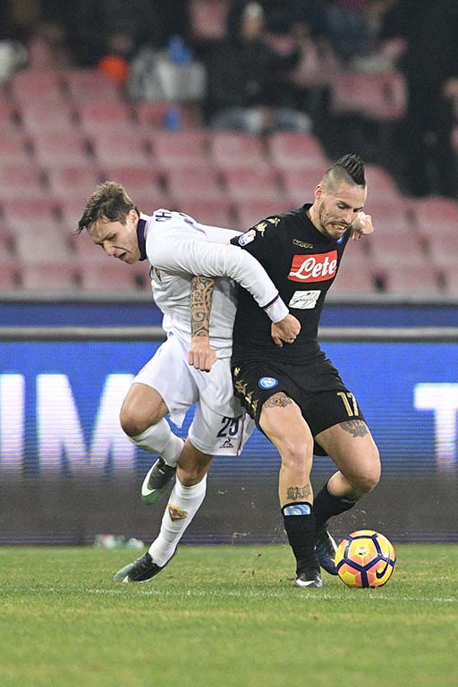 Napoli-Fiorentina Coppa Italia Chiesa Hamsik
