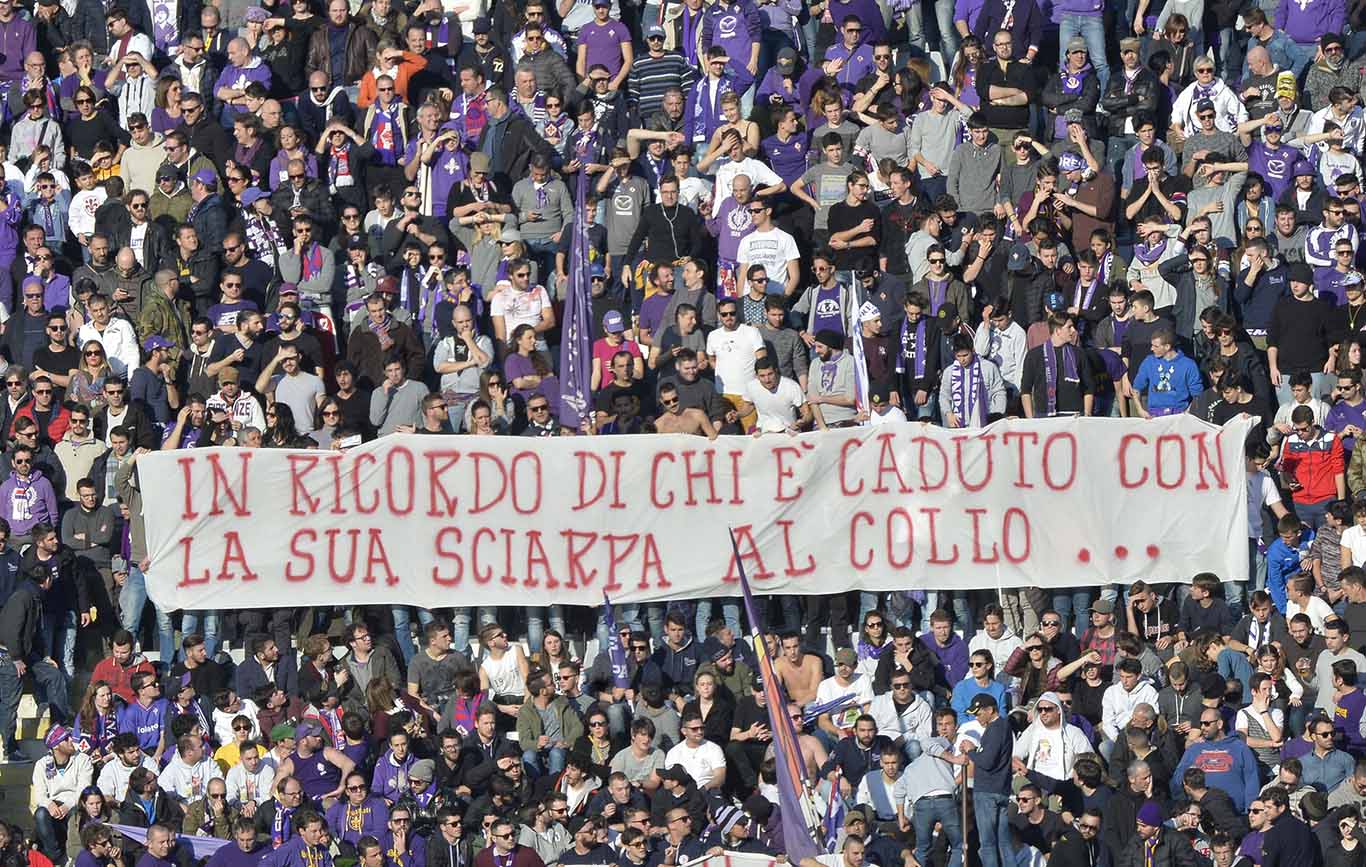 FIORENTINA-GENOA 29-01-2017. STRISCIONE IN CURVA FIESOLE. GALASSI SILVANO