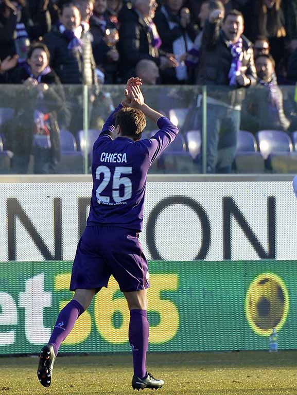 FIORENTINA-GENOA 29-01-2017. ESULTANZA DI FEDERICO CHIESA. GALASSI SILVANO