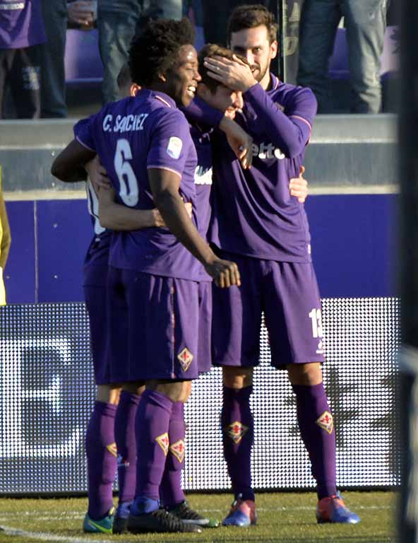FIORENTINA-GENOA 29-01-2017. ESULTANZA DI FEDERICO CHIESA. GALASSI SILVANO