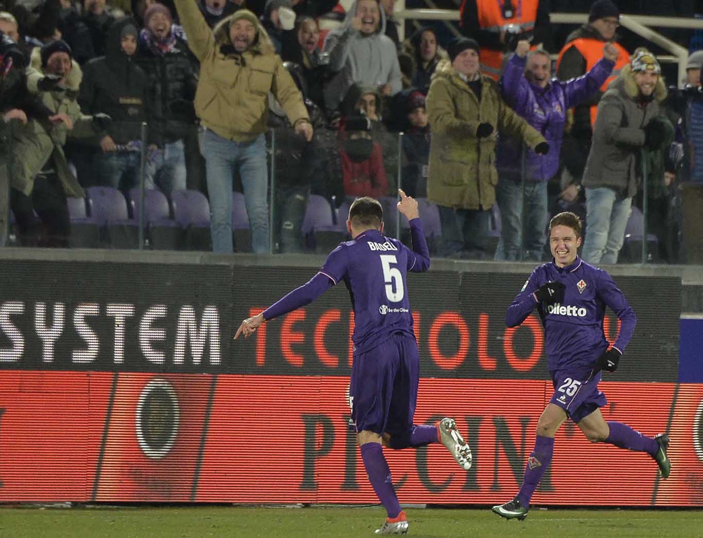FIORENTINA-JUVENTUS 15-01-2017.</p><p>ESULTANZA DI FEDERIUCO CHIESA. GALASSI SILVANO