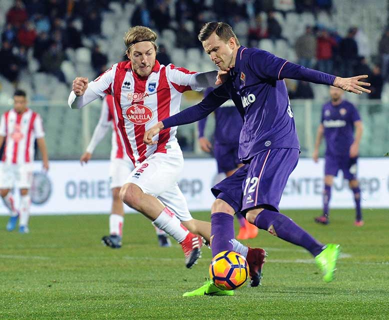 PESCARA-FIORENTINA 01-02-2017. JOSIP ILICIC. GALASSI SILVANO