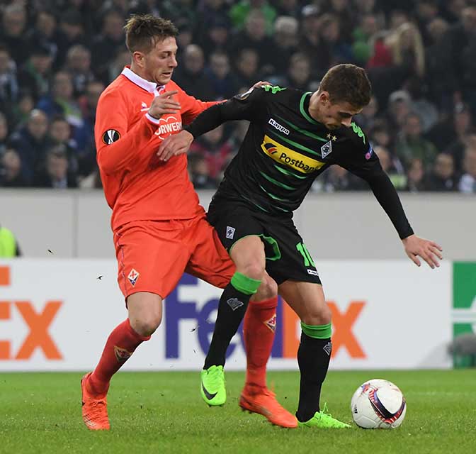 BORUSSIA MONCHENGLADBACH-FIORENTINA 16-02-2017. FEDERICO BERNARDESCHI. GALASSI SILVANO