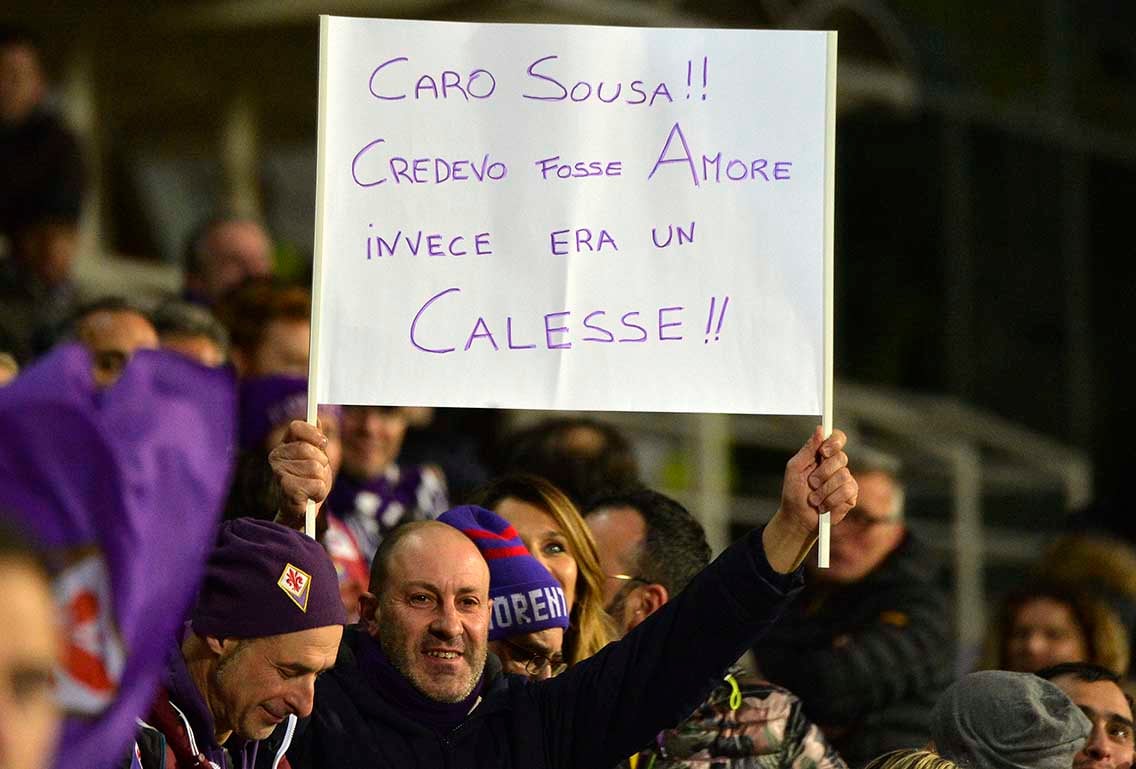 FIORENTINA-TORINO 27-02-2017. STRISCIONE SOUSA. GALASSI SILVANO