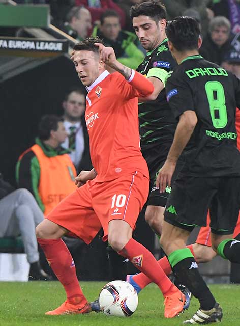 BORUSSIA MONCHENGLADBACH-FIORENTINA 16-02-2017. FEDERICO BERNARDESCHI. GALASSI SILVANO