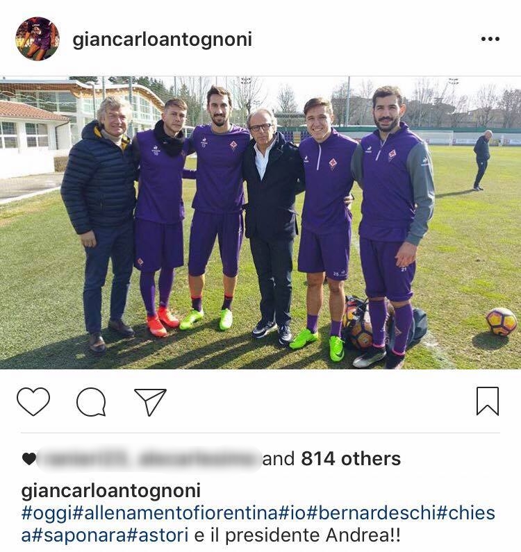 Andrea Della valle e Antognoni con i Violazzurri (Foto)