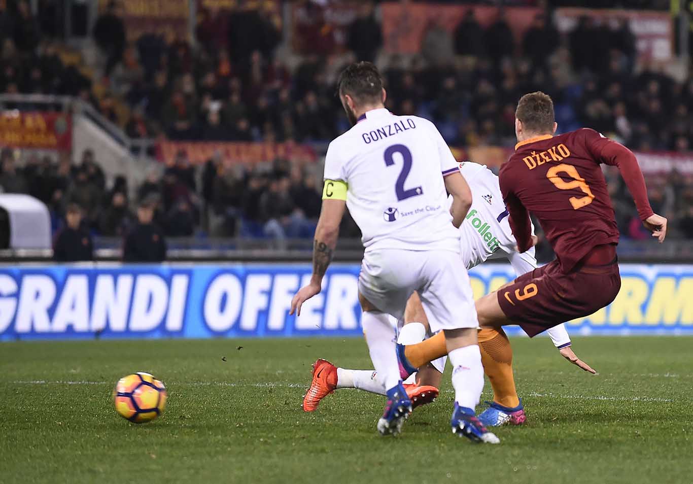 ROMA-FIORENTINA 07-02-2017. gol di dzeko. GALASSI SILVANO