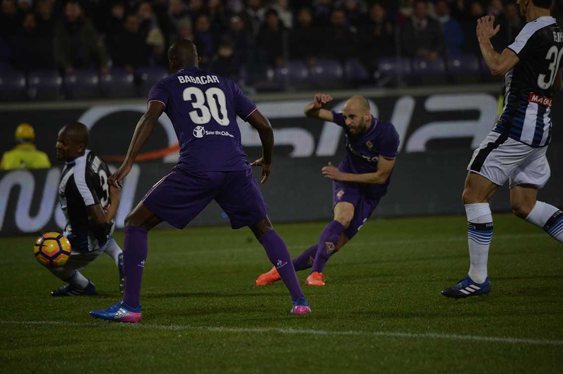 FIORENTINA-UDINESEW. 11-02-2017 ESULTANZA DI BORJA VALERO DOPO IL GOL. GALASSI SILVANO