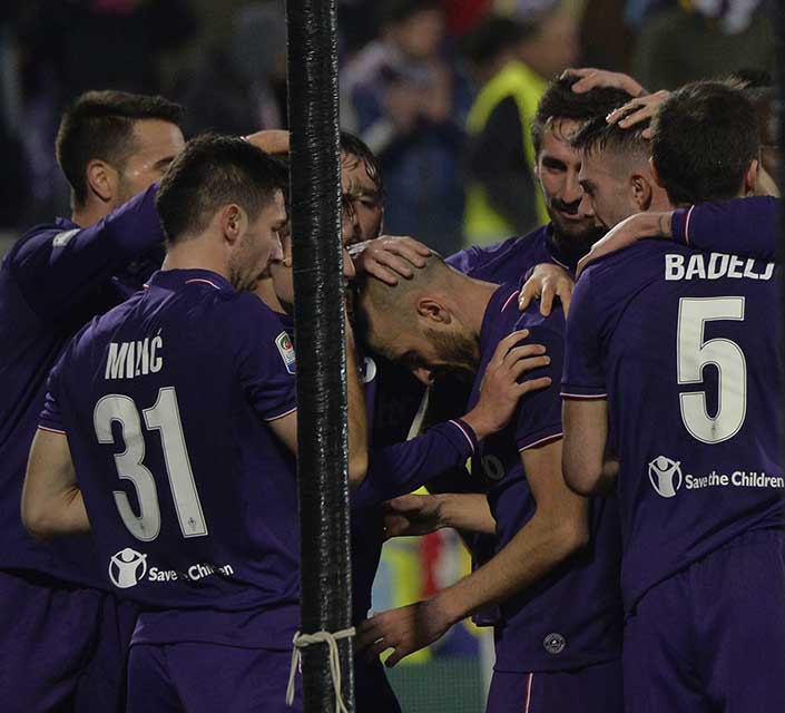 FIORENTINA-UDINESEW. 11-02-2017 ESULTANZA DI BORJA VALERO DOPO IL GOL. GALASSI SILVANO
