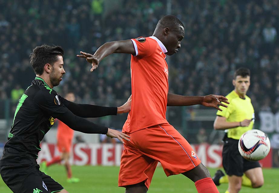 BORUSSIA MONCHENGLADBACH-FIORENTINA 16-02-2017 EUROPA LEAGUE . babacar. GALASSI SILVANO