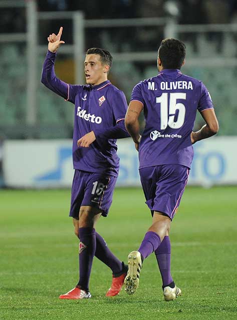 PESCARA-FIORENTINA 01-02-2017. ESULTANZA DI CRISTIAN TELLO DOPO IL GOL. GALASSI SILVANO
