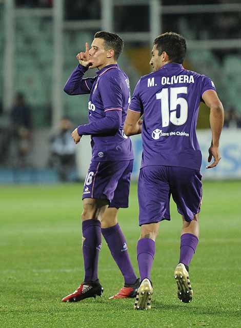 PESCARA-FIORENTINA 01-02-2017. ESULTANZA DI CRISTIAN TELLO DOPO IL GOL. GALASSI SILVANO