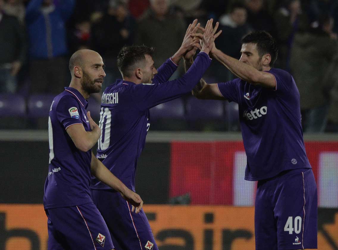 FIORENTINA-UDINESEW. 11-02-2017 ESULTANZA DI BORJA VALERO DOPO IL GOL. GALASSI SILVANO