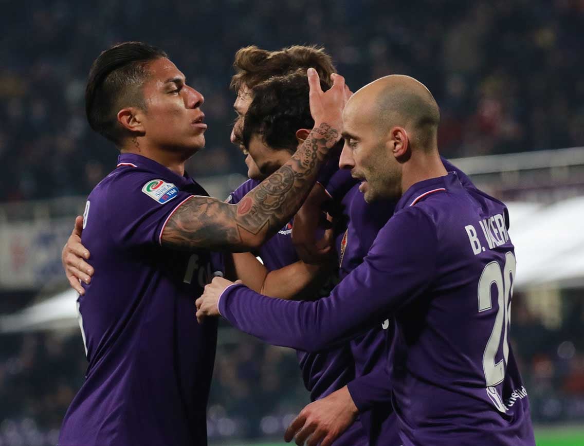 FIORENTINA-TORINO 27-02-2017. ESULTANZA DI RICCARDO SAPONARA. GALASSI SILVANO