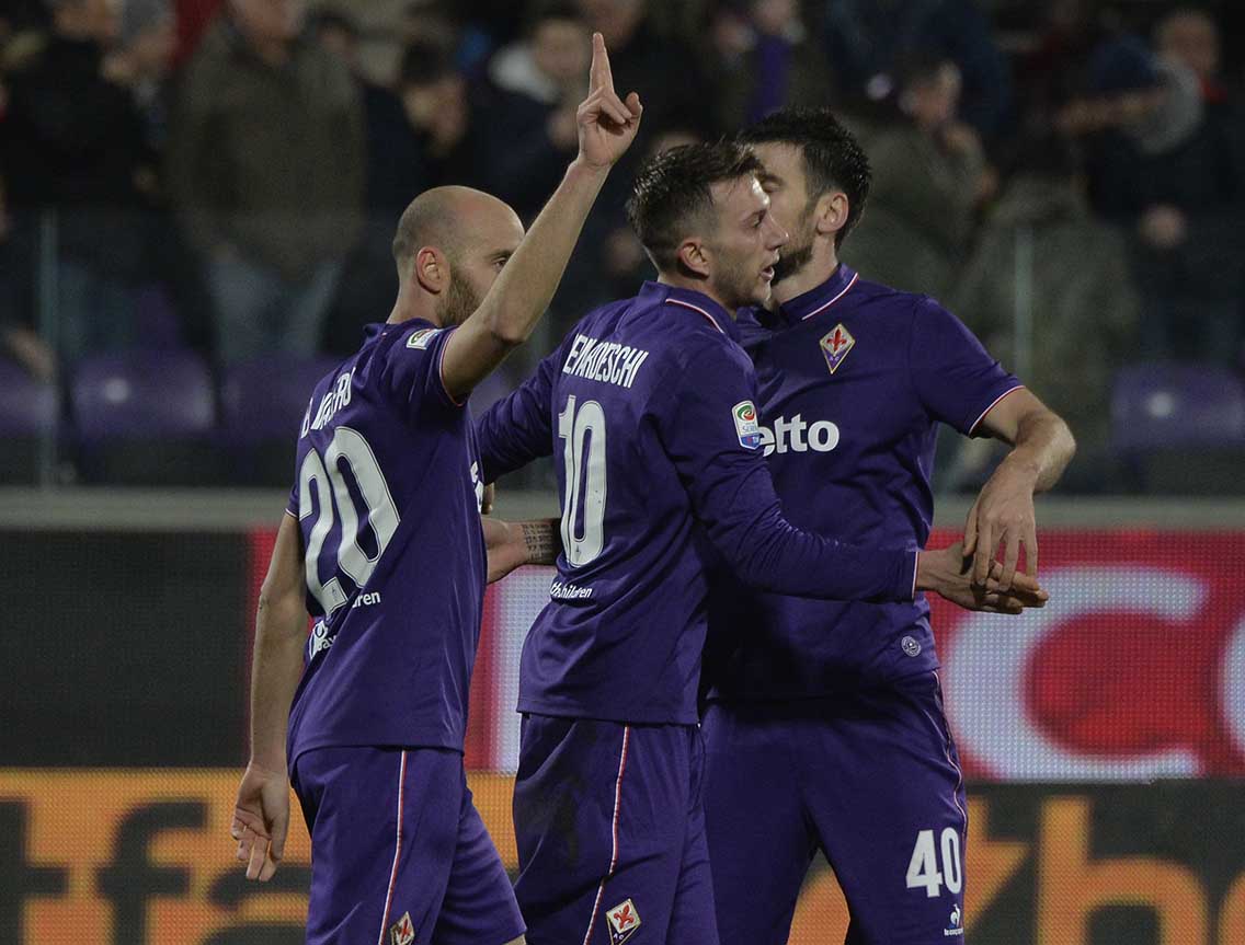 FIORENTINA-UDINESEW. 11-02-2017 ESULTANZA DI BORJA VALERO DOPO IL GOL. GALASSI SILVANO