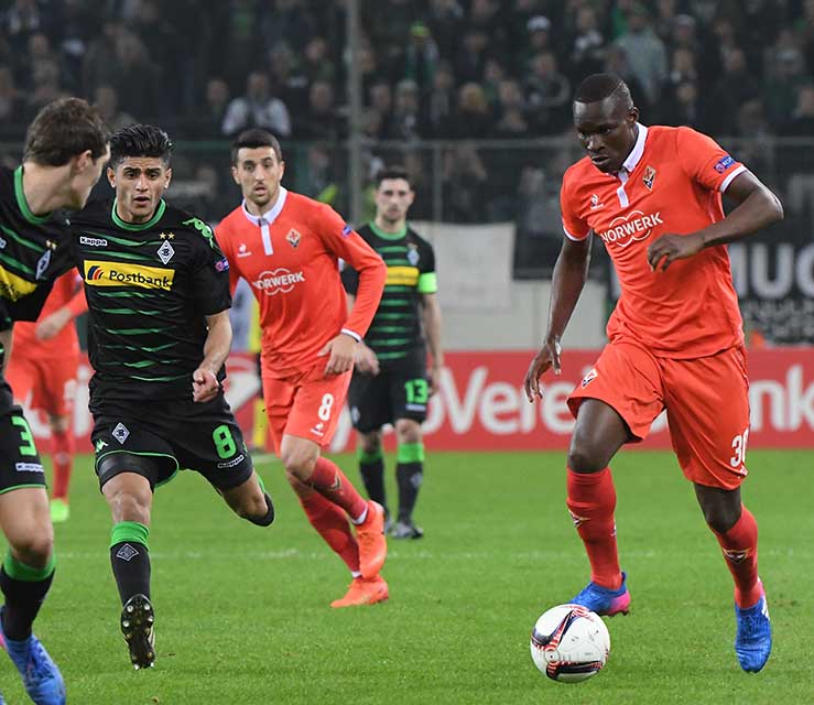 BORUSSIA MONCHENGLADBACH-FIORENTINA 16-02-2017 EUROPA LEAGUE . BABACAR. GALASSI SILVANO