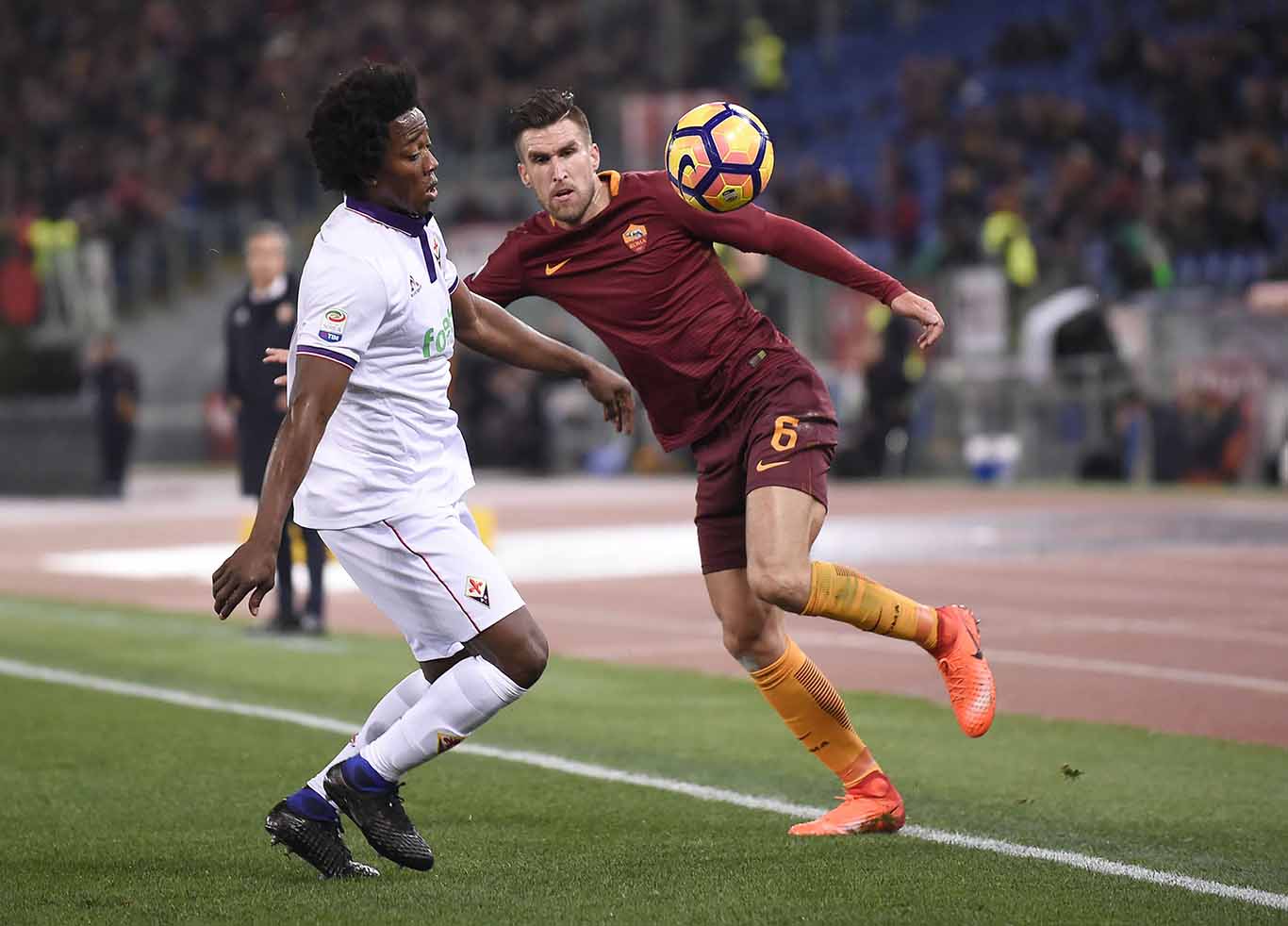 ROMA-FIORENTINA 07-02-2017. CARLOS SANCHEZ E KEVIN STROOTMAN. GALASSI SILVANO