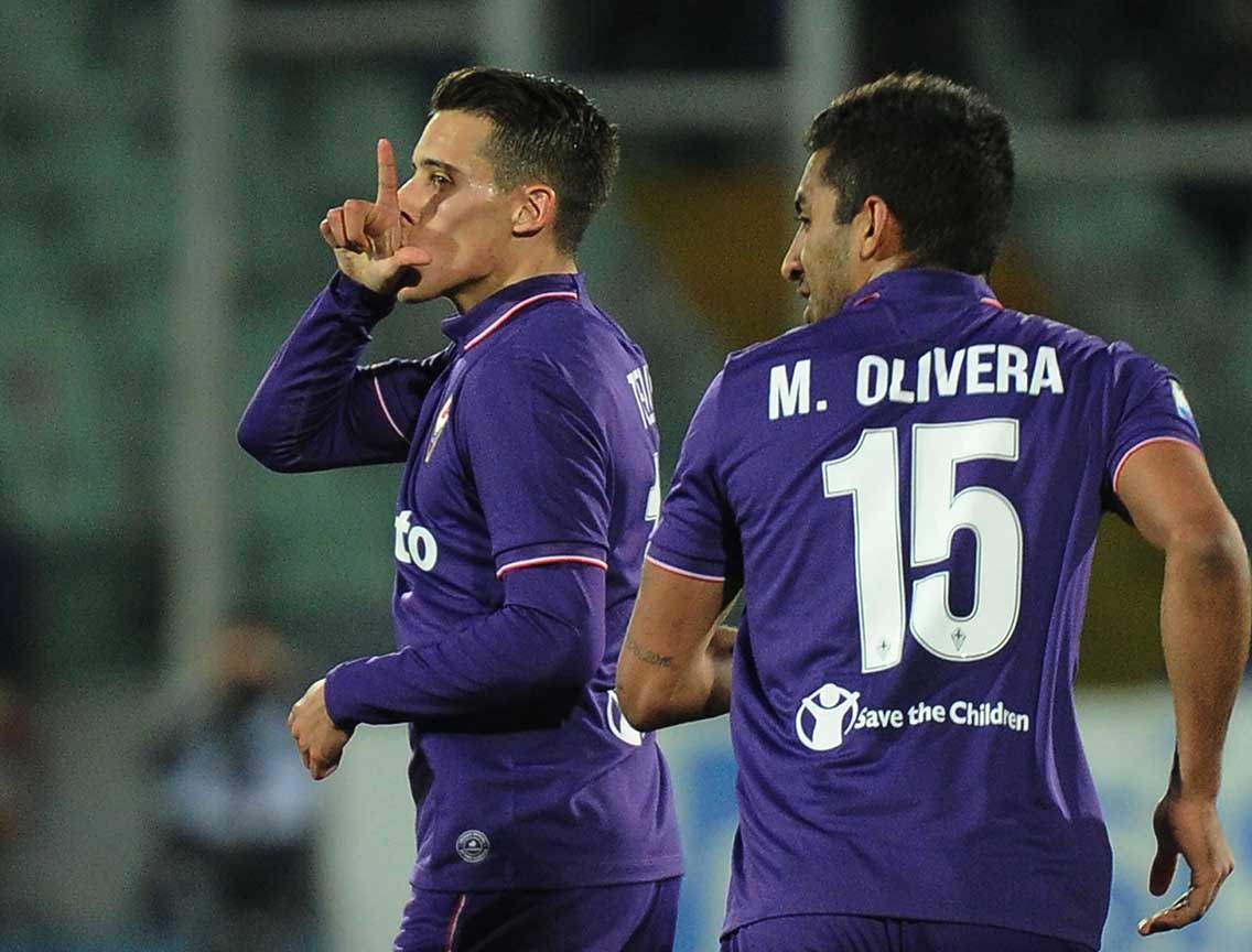 PESCARA-FIORENTINA 01-02-2017. ESULTANZA DI CRISTIAN TELLO DOPO IL GOL. GALASSI SILVANO