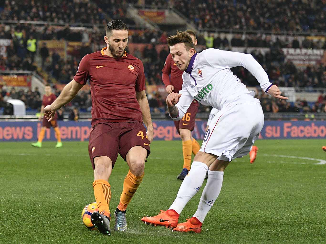 ROMA-FIORENTINA 07-02-2017. FEDERICO BERNARDESCHI E KOSTAS MANOLAS. GALASSI SILVANO