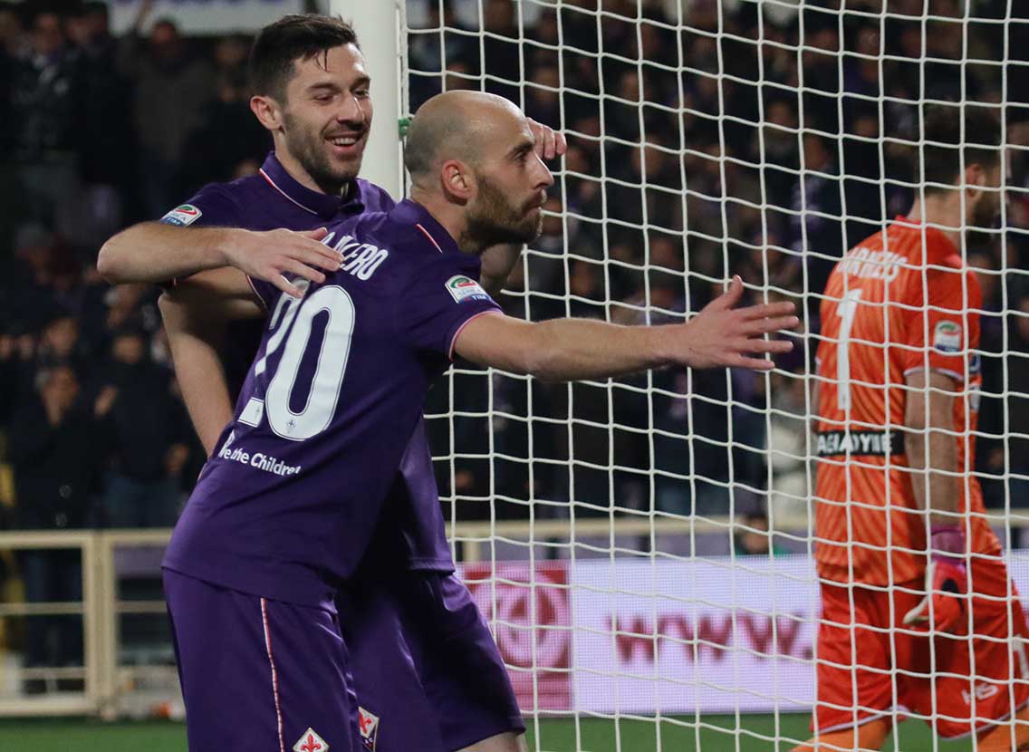 Borja Valero rompe il digiuno. Mai era rimasto così tanto a secco in viola