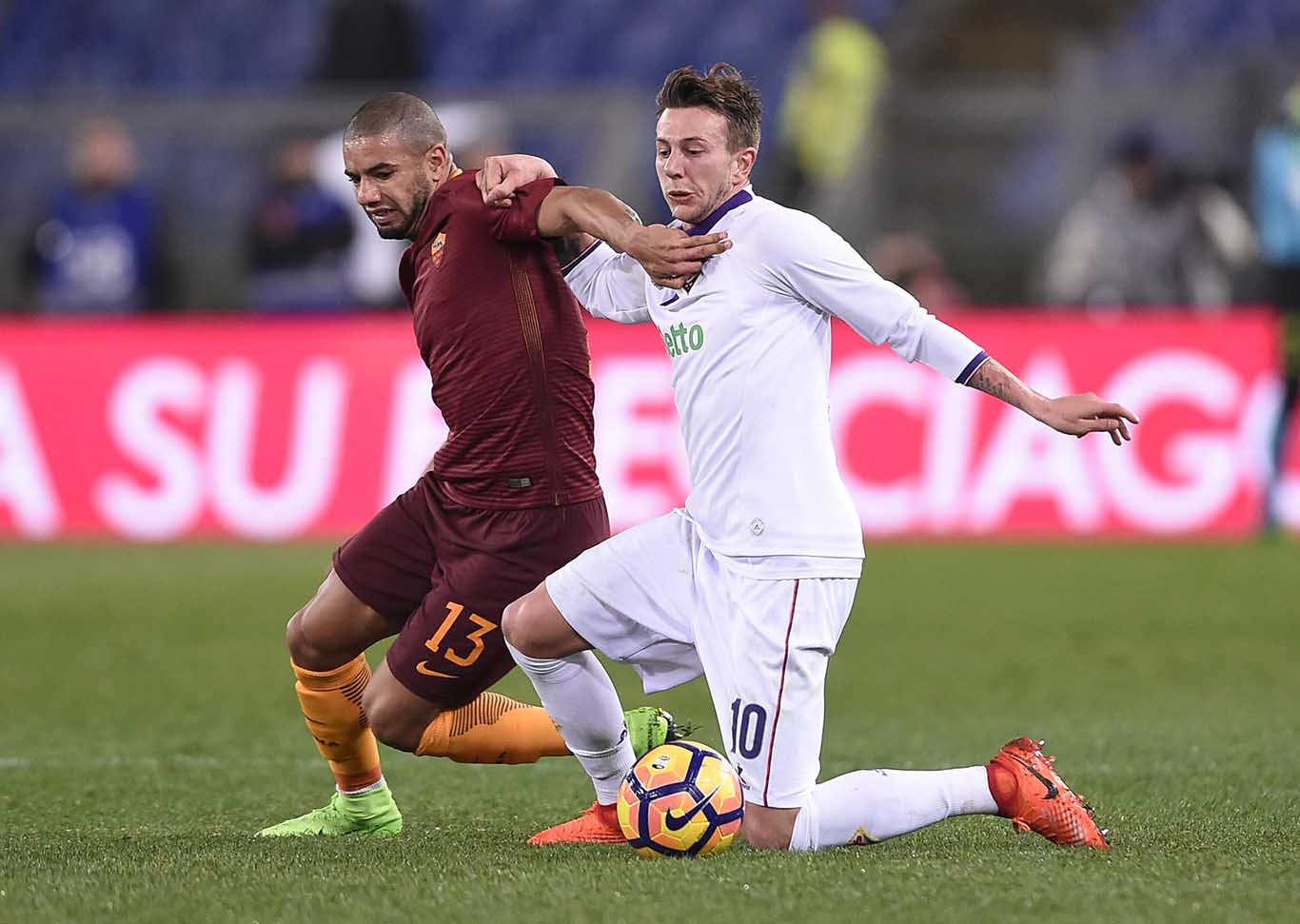 ROMA-FIORENTINA 07-02-2017. FEDERICO BERNARDESCHI E BRUNO PERES. GALASSI SILVANO