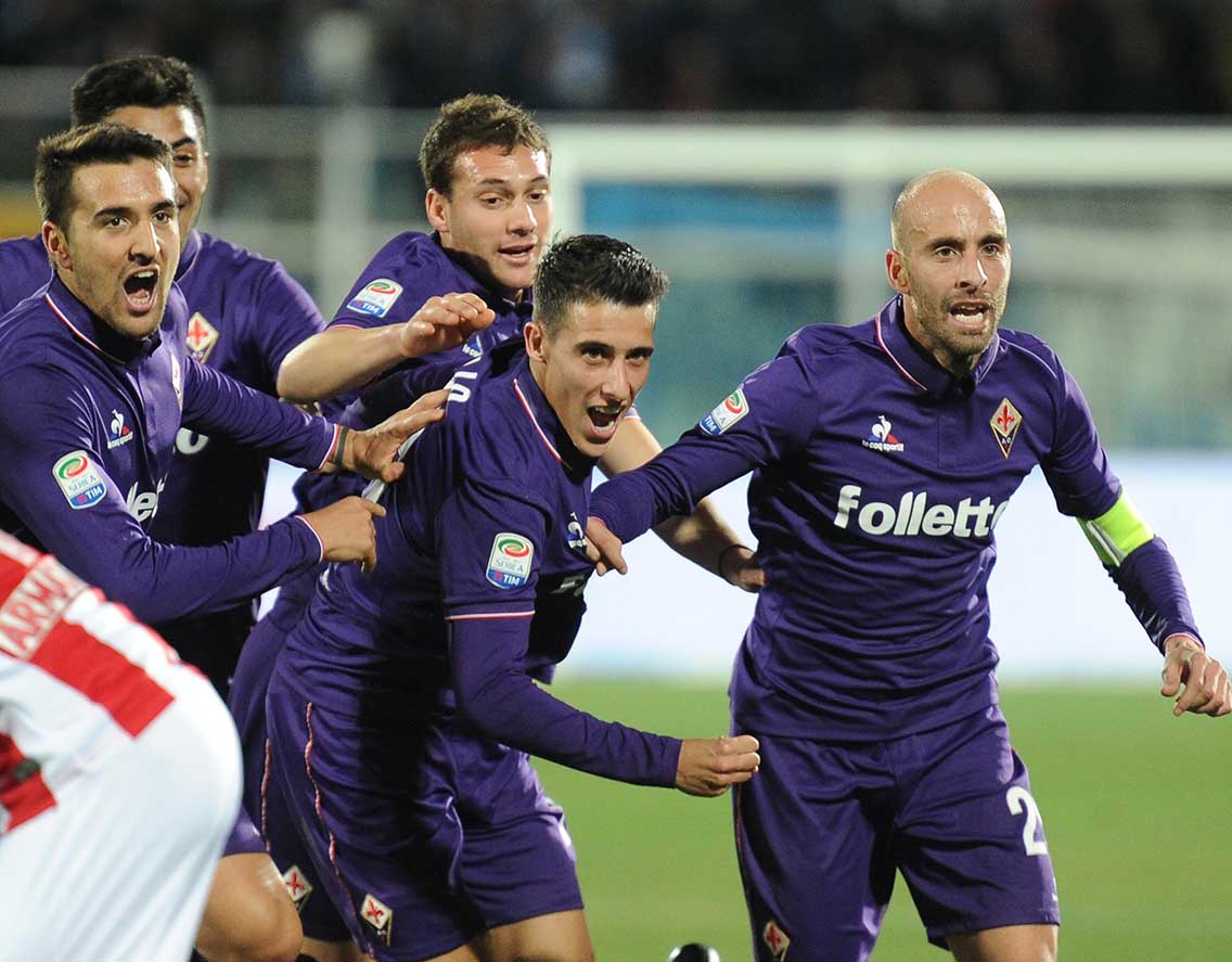 PESCARA-FIORENTINA 01-02-2017. ESULTANZA DI CRISTIAN TELLO. GALASSI SILVANO
