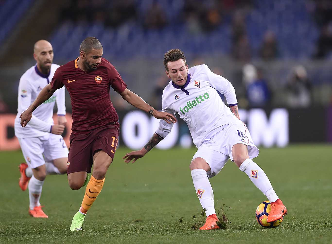 ROMA-FIORENTINA 07-02-2017. FEDERICO BERNARDESCHI E BRUNO PERES. GALASSI SILVANO