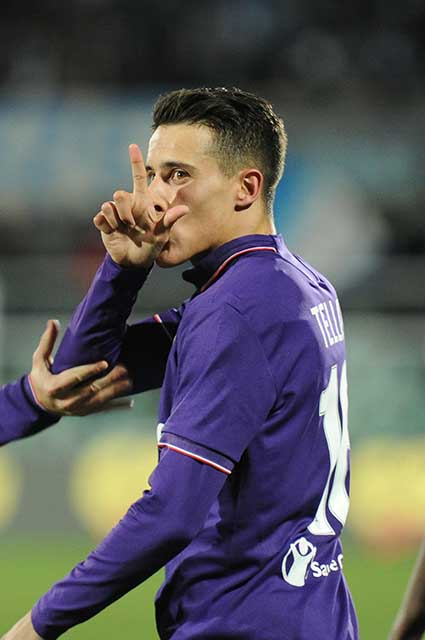 PESCARA-FIORENTINA 01-02-2017. ESULTANZA DI CRISTIAN TELLO DOPO IL GOL. GALASSI SILVANO