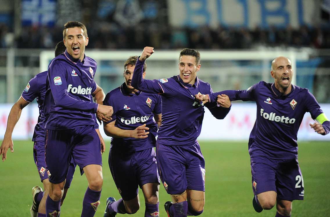 PESCARA-FIORENTINA 01-02-2017. ESULTANZA DI CRISTIAN TELLO. GALASSI SILVANO
