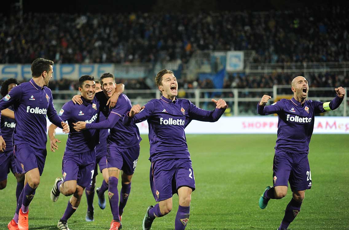 PESCARA-FIORENTINA 01-02-2017. ESULTANZA DI CRISTIAN TELLO. GALASSI SILVANO