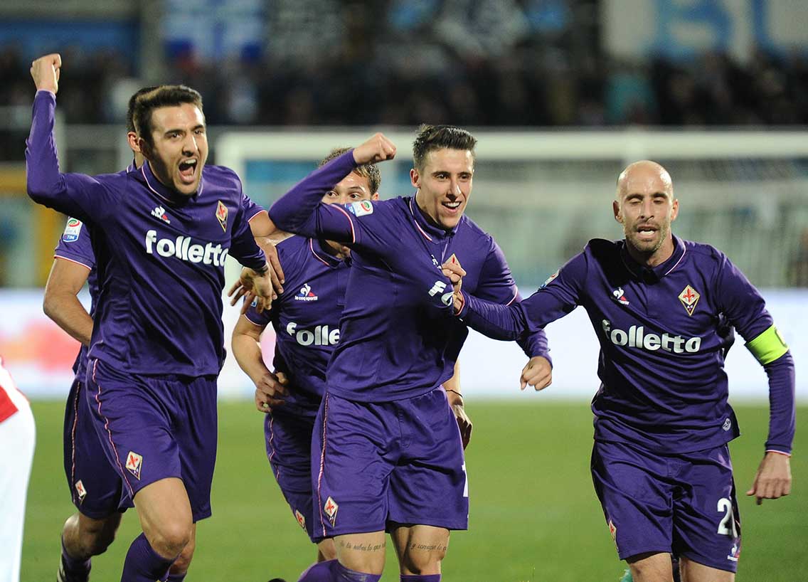 PESCARA-FIORENTINA 01-02-2017. ESULTANZA DI CRISTIAN TELLO. GALASSI SILVANO