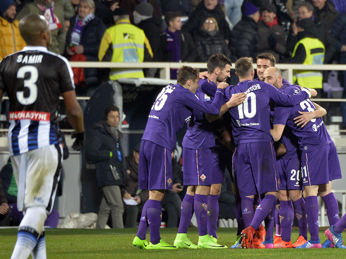 FIORENTINA-UDINESEW. 11-02-2017 ESULTANZA DI BABACAR DOPO IL GOL. GALASSI SILVANO