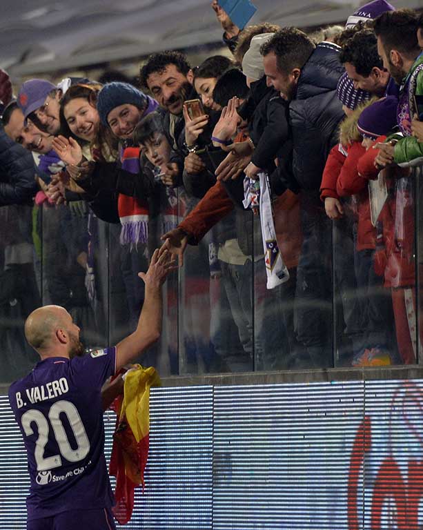 FIORENTINA-UDINESE. 11-02-2017BORJA VALERO SALUTA. GALASSI SILVANO