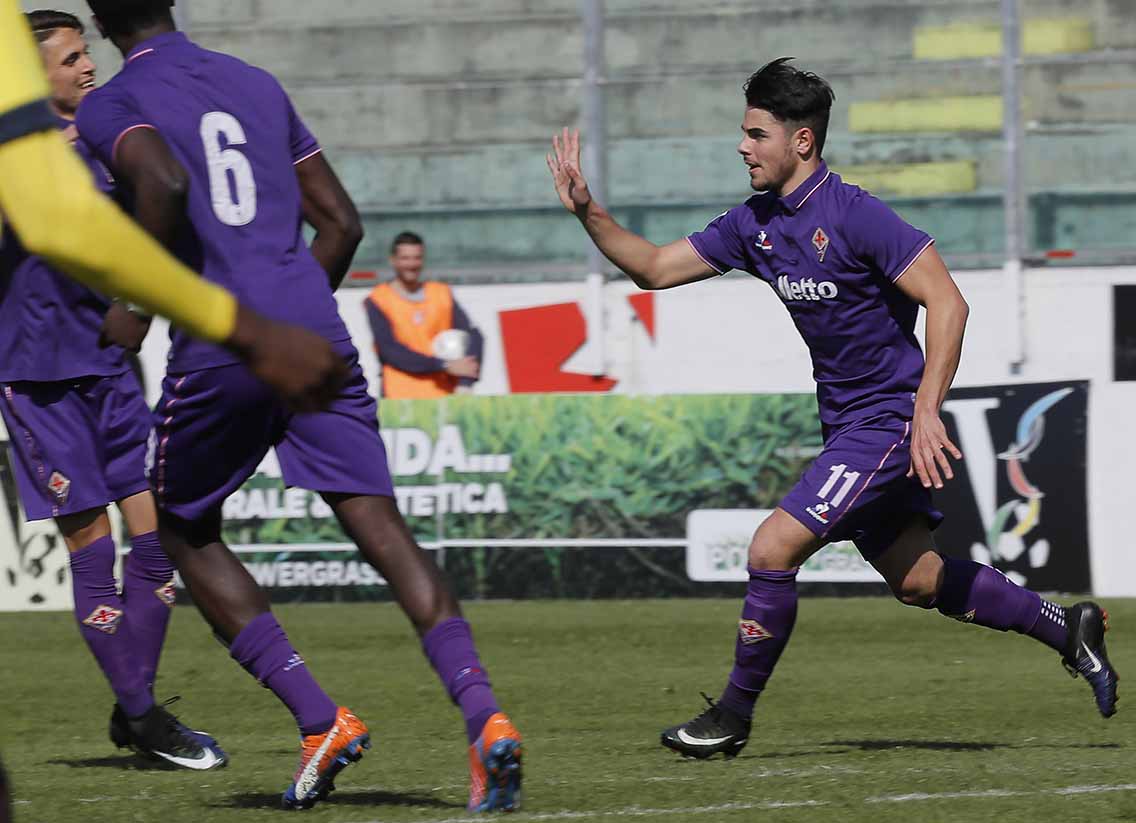 FIORENTINA PRIMAVERA-GARDEN CITY PANTHERS. 16-03-2017. ESULTANZA DI RICCORDO SOTTIL. GALASSI SILVANO