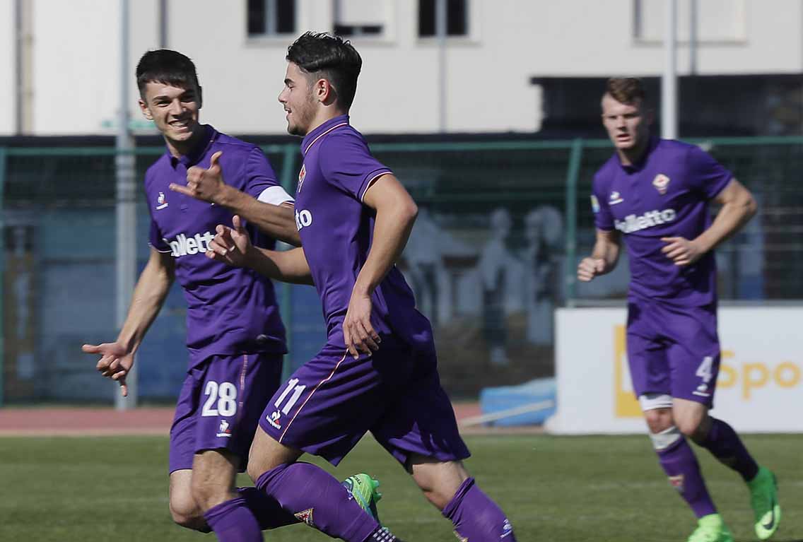 FIORENTINA PRIMAVERA-GARDEN CITY PANTHERS. 16-03-2017. ESULTANZA DI RICCARDO SOTTIL. GALASSI SILVANO