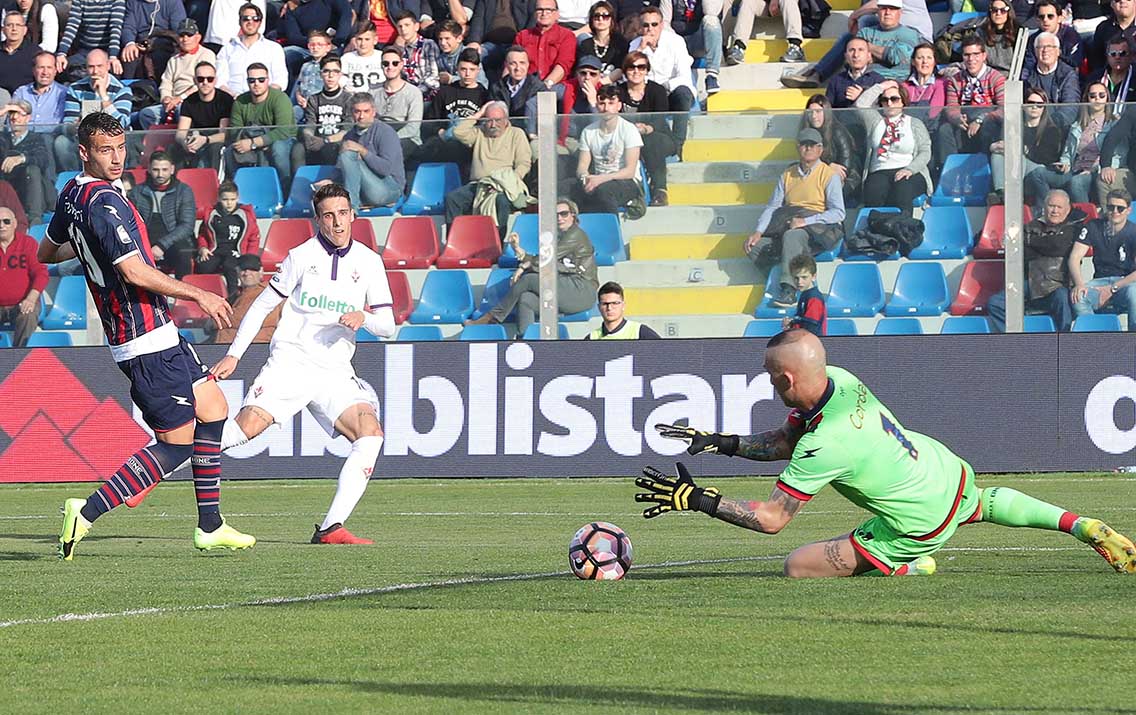 CROTONE-FIORENTINA 19-03-2017. CRISTIAN TELLO. GALASSI SILVANO