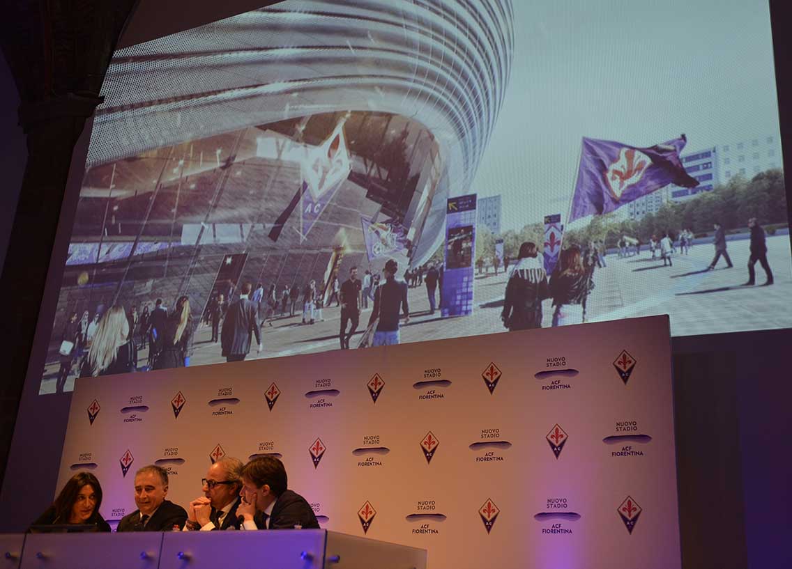 Presentazione nuovo stadio Andrea Della Valle Nardella Cognigni