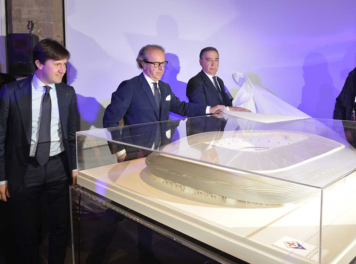 Presentazione nuovo stadio Cognigni Nardella Andrea Della Valle