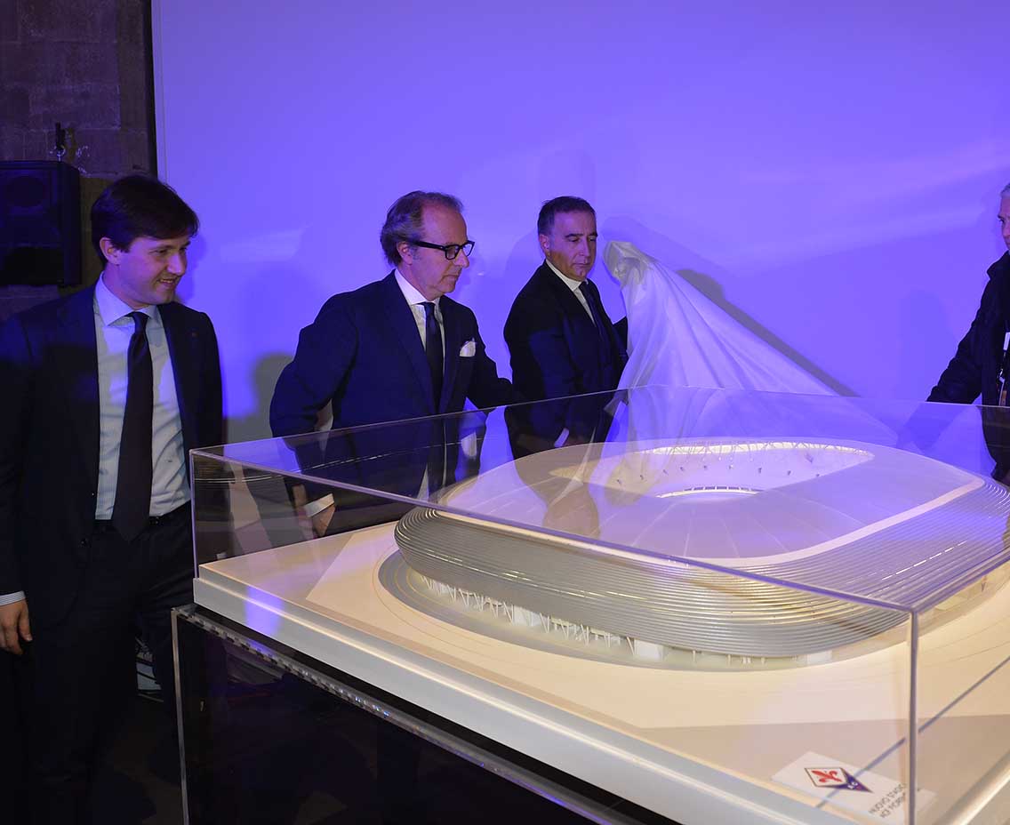 Presentazione nuovo stadio Cognigni Nardella Andrea Della Valle