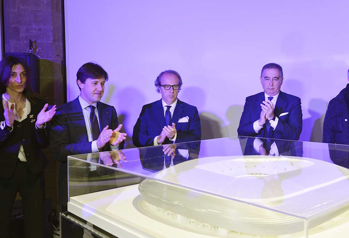 Presentazione nuovo stadio Cognigni Nardella Andrea Della Valle