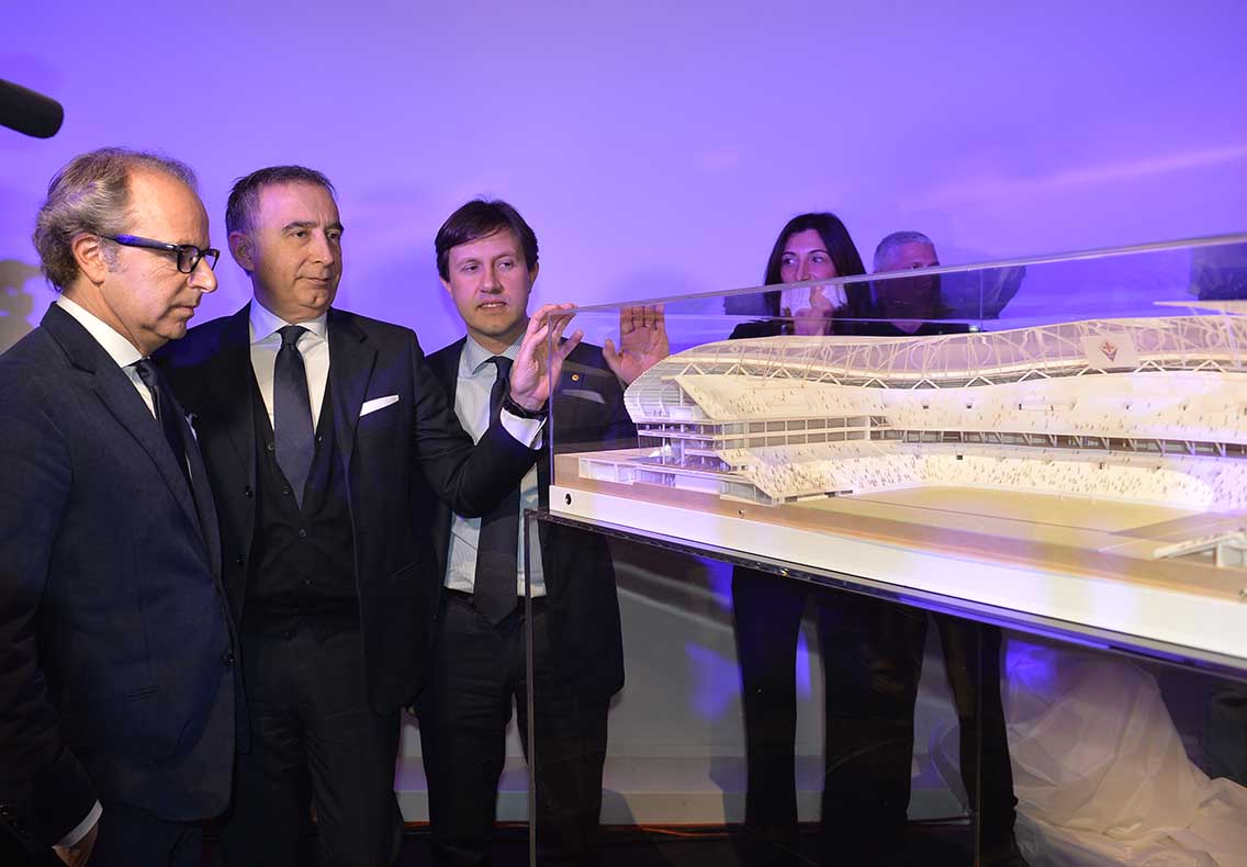 Presentazione nuovo stadio Cognigni Nardella Andrea Della Valle