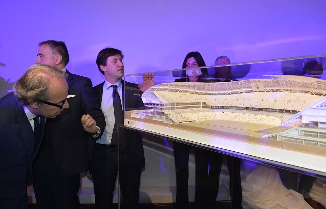 Presentazione nuovo stadio Cognigni Nardella Andrea Della Valle