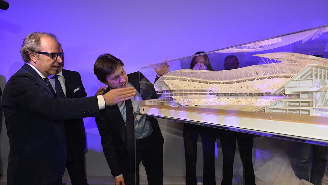 Presentazione nuovo stadio Cognigni Nardella Andrea Della Valle