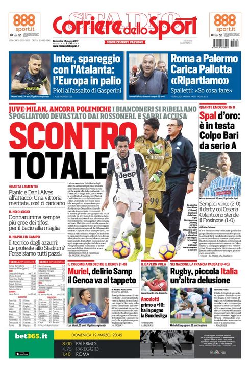Quotidiani: la prima pagina di Qs, Stadio, Gazzetta, Corriere dello Sport, Tuttosport
