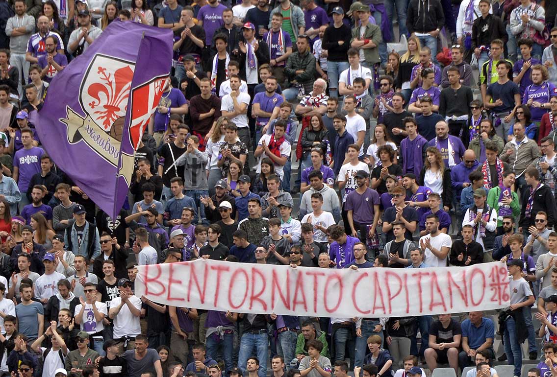 Fiorentina-Empoli Striscione bentornato Capitano